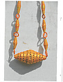 Necklace of 13 cyinders and 14 rings, large cylinder, Straw and beeswax, Songhay